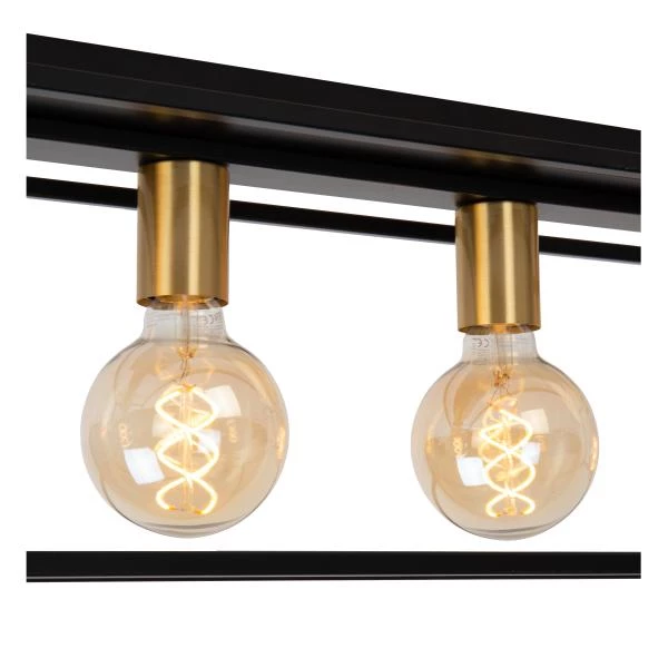 Lucide RUBEN - Flush ceiling light - 4xE27 - Black - detail 3